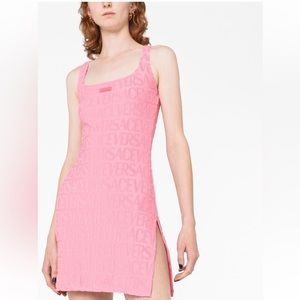 Versace
× Dua Lipa flocked-logo terry minidress